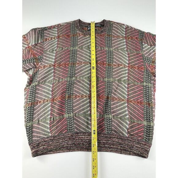 Vintage Barnes Storm Geometric Stripe Design Lightweight Sweater Size XL - Picture 2 of 10